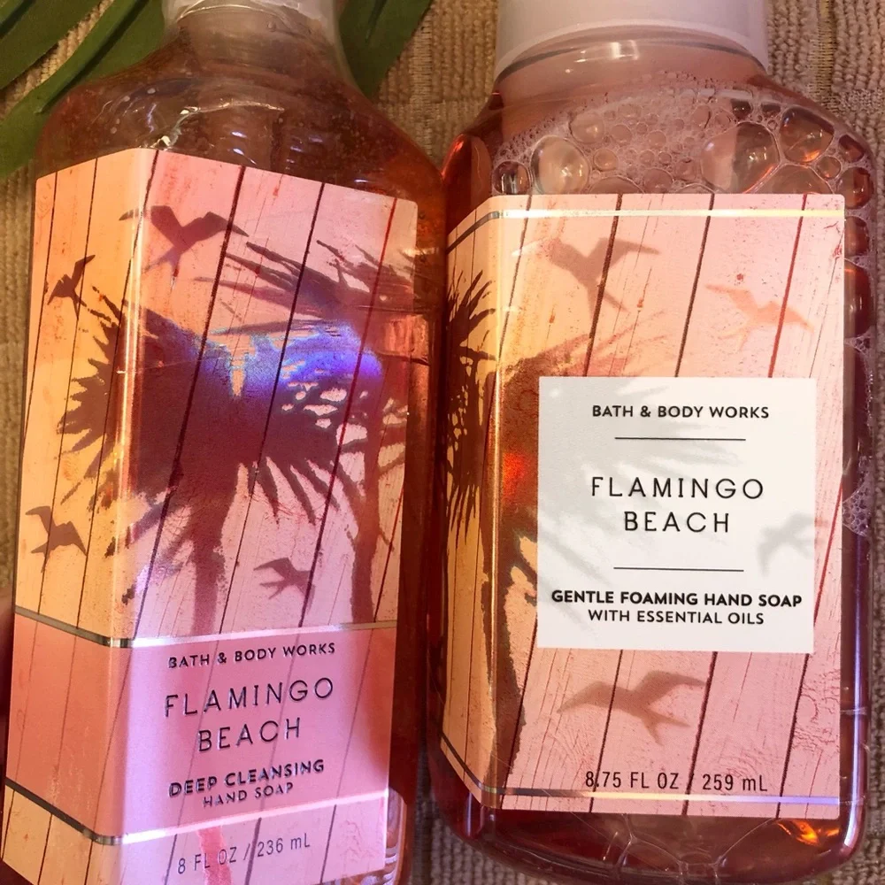 🌴🦩BBW vintage retired rare Flamingo Beach hand soaps bundle of 2 - Picture 2 of 4